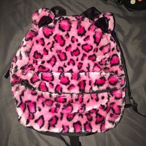 Pink leopard book bag